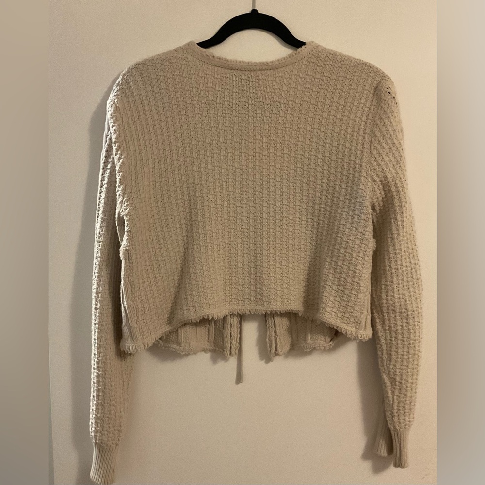 Pink Rose Cream Cable Knit Cardigan - Picture 5 of 6